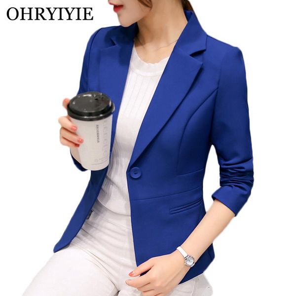 

women's suits & blazers ohryiyie blue women and jackets 2021 spring autumn fashion single button ladies office suit coats, White;black