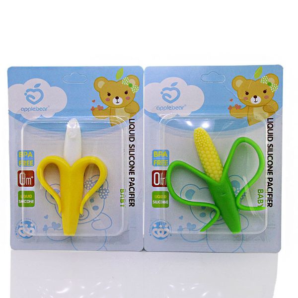 

apple bear maternal and infant products silicone fruit corn banana toothbrush anti eating hand gum baby teething toys