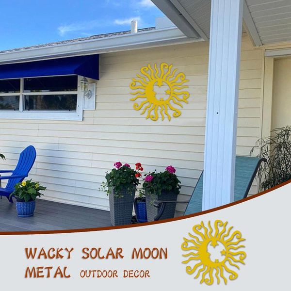 

wacky solar moon metal wall art steel outdoor decor active reflective pendant ramadan home decoration decorative objects & figurines