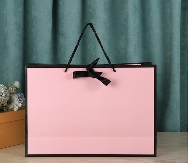 

creative clothing store paper bag bow handbag pink gift customizable logo sn264 wrap