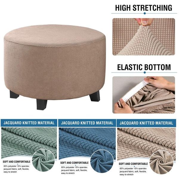 

chair covers thickened ottoman footrest cover pure color washable non slip protector stretch elastic slipcovers home decor 2021