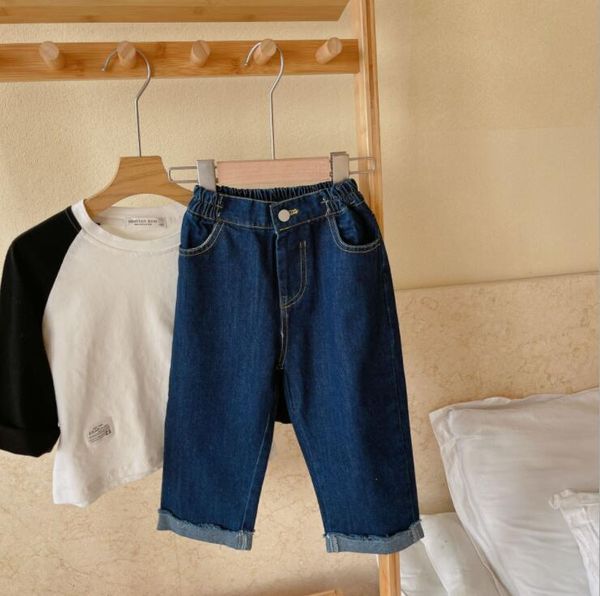 

trousers 2021 girls boys denim long pants autumn cotton fashion kids 2-7t c830, Blue