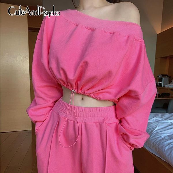 

women's hoodies & sweatshirts streetwear joggers crop solid fashion casual draw string pullovers basic korean sportswear clothes cutean, Black