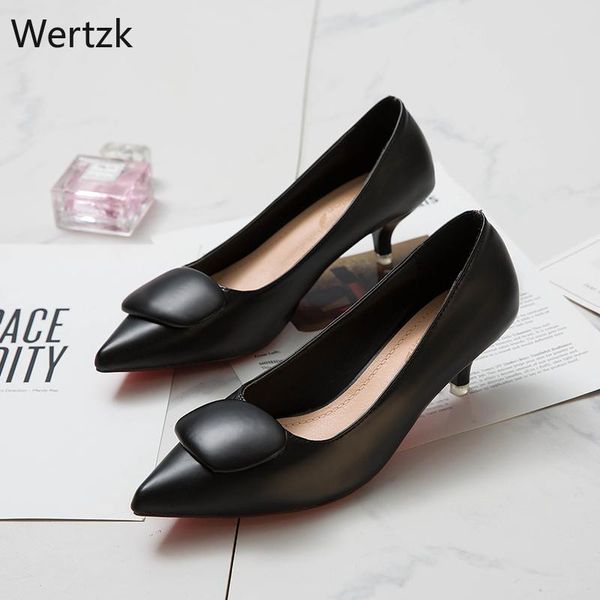 

dress shoes pointed thin heel high heels womens shallow mouth square buckle low single charm commuter work black pumps a827