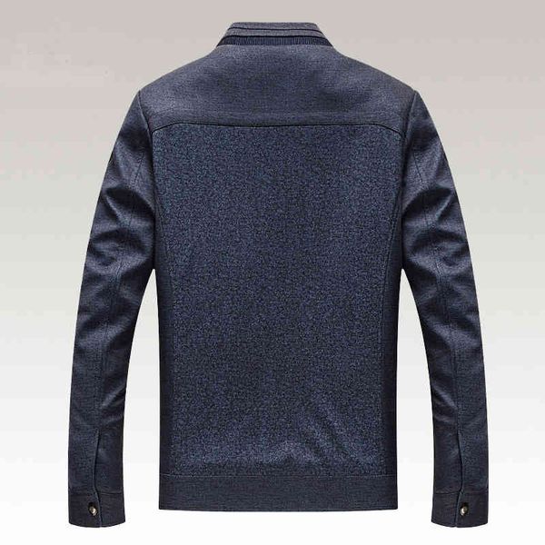 

men's jackets autumn casual men brand clothing patchwork jacket stand collar plus size 4xl hj517 oios, Black;brown