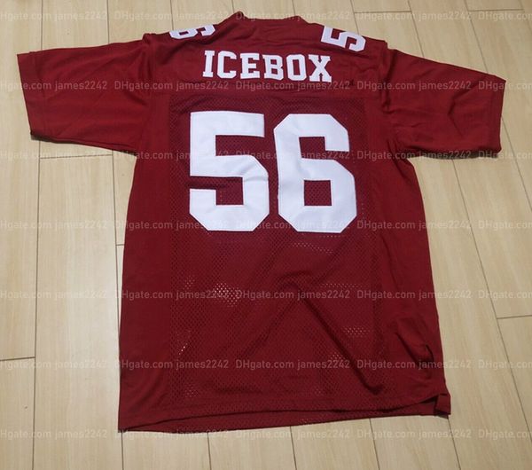 

custom icebox football jersey men's stitched red any name and number quality, Black;red