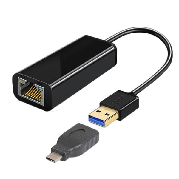 

ethernet lan network adapter usb 3.0 to rj45 gigabit 1000 mbps card with type c otg for pc keyboards