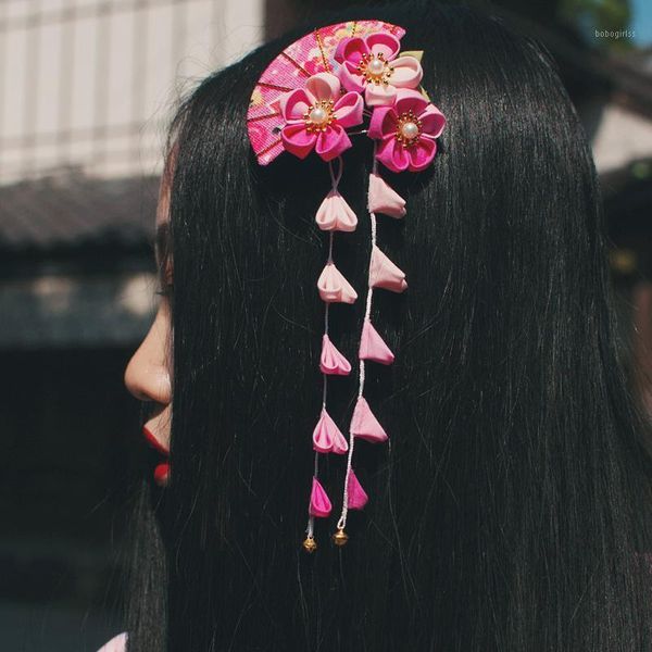 

japanese style and wind sea wave fan shaped tiara hairpin powder tassel1