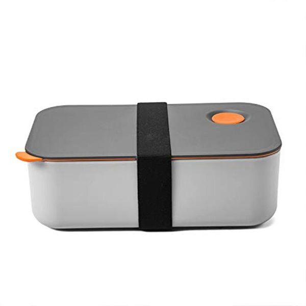 

dinnerware sets lunch box 1000ml with 2 compartments, eco friendly bpa bento box, hermetic microwave & dishwasher safe (orange)