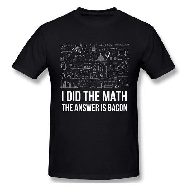 

men's t-shirts the answer is bacon funny math student tshirt man t shirt shirts cotton summer tshirts short sleeves tees t-shirt woman, White;black