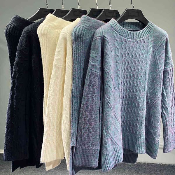 

women's cable knitted or crocheted 2 outfits long sleeve turtleneck t-shirt *midi tank skirts joint a255, Black