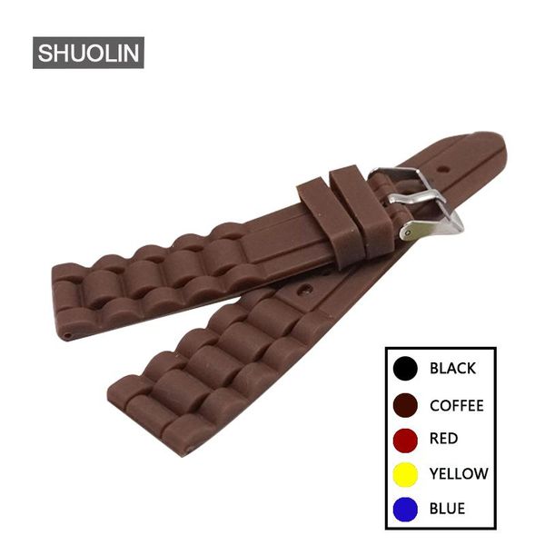 

watch bands watches bracelet rubber silicone watchband for women straps 18mm 20mm 2021 clock watchbands men's strap, Black;brown