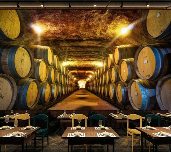 

wallpapers custom 3d murals european retro nostalgic wine cellar bar decoration background living room bedroom self adhesive