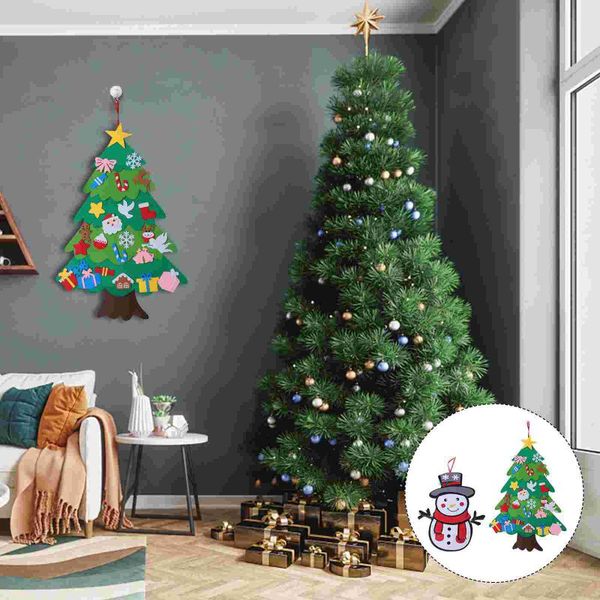 

christmas decorations 2pcs felt tree set kids snowman hanging pendant