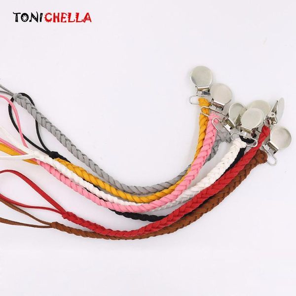 

leather pacifier clips chain dummy clip baby feeding nipple holder soother suit for infant toddler pacifiers leashes cl53051