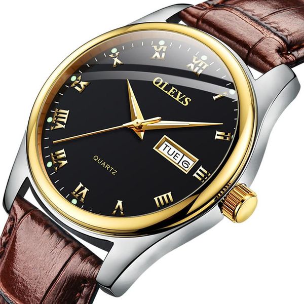 

wristwatches pointer quartz watch luminous waterproof couple men's fashion leather watchs for men and women, Slivery;brown