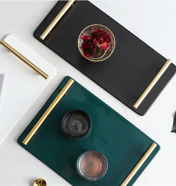 

kitchen storage & organization nordic marble length 30cm * 21cm ceramic tray living room tea cup plate glass snack dessert fruit