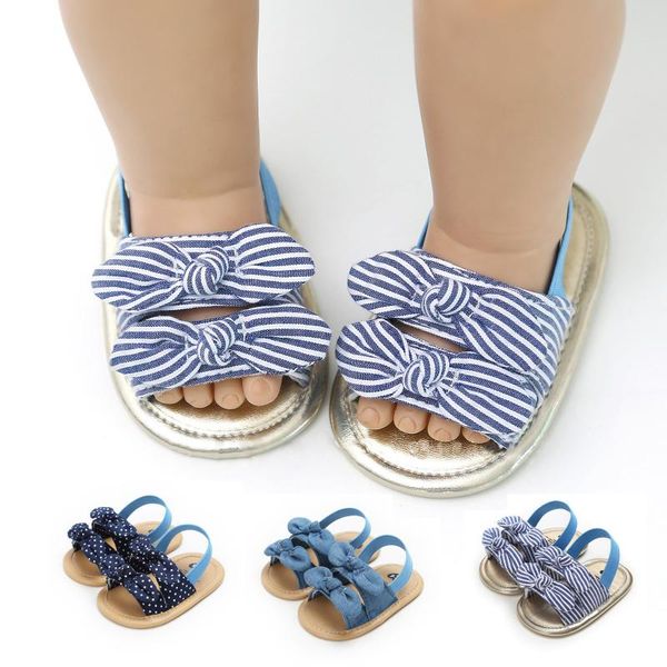 

first walkers summer cute baby girl bowknot cloth sole soft sandals toddler shoes infant prewalkers sandal#p30
