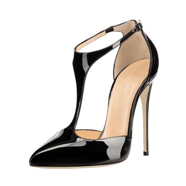 

summer european and american fashion thin high heels shoes pointed toe female evening dress sandals c043a, Black