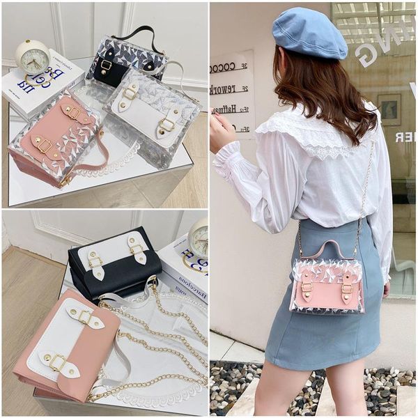 

foreign trade small bag trend chain new fashion messenger wild simple handmade square 2021 female idcqs