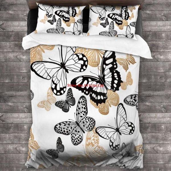 

bedding sets butterfly animals 3d print duvet cover home textiles bedclothes 2/3 piece boys girl single double  set