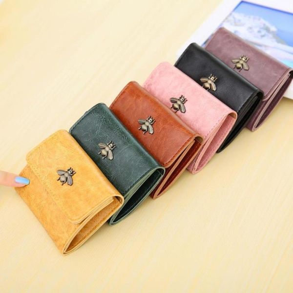

wallets fashion clutches women pu leather bee wallet change purses female purse candy color portefeuille femme bolsos, Red;black