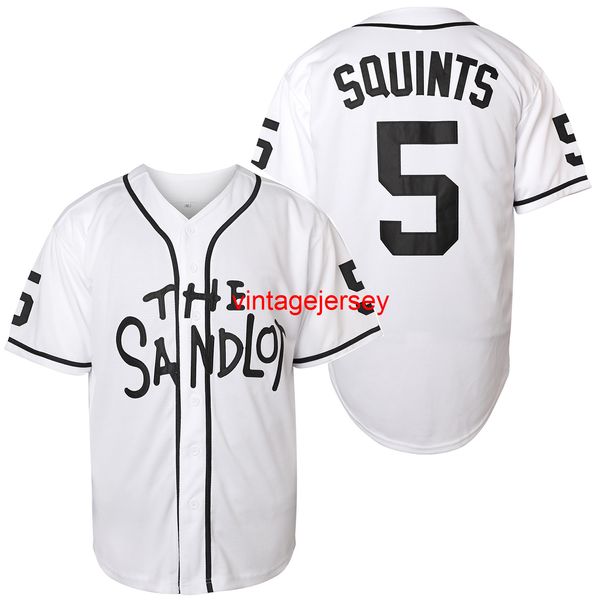 # 5 Michael Squints Plain Abbigliamento Hip Hop Pantaloni a vita bassa Abbigliamento da baseball Camicie abbottonate Uniformi sportive Maglia da uomo bianca S-XXXL