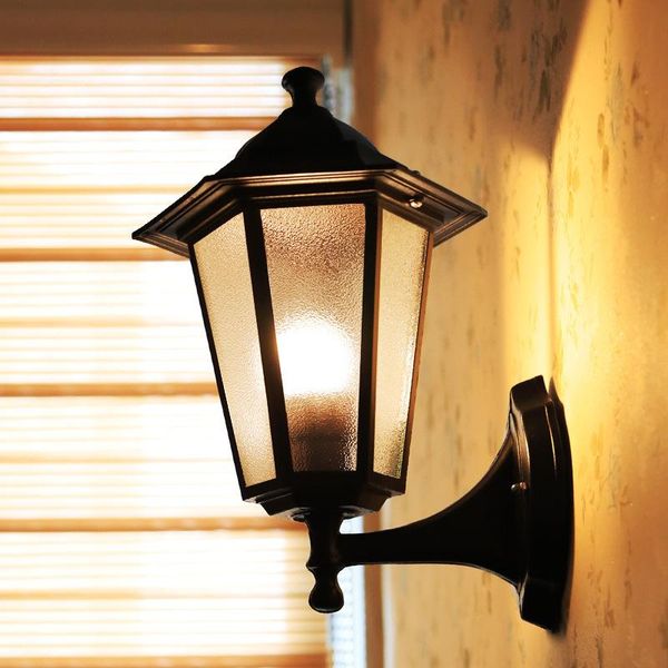 

lukloy outdoor wall lamp waterproof simple retro industrial iron light restaurant rorch aisle home door corridor lamps