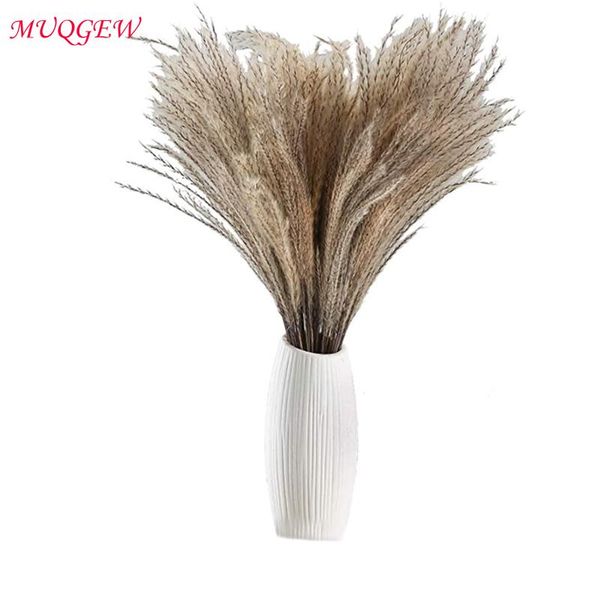 

decorative flowers & wreaths 30/50pcs natural pampas grass dried bunch brown bouquet boho decoration home bedroom living room christmas deco