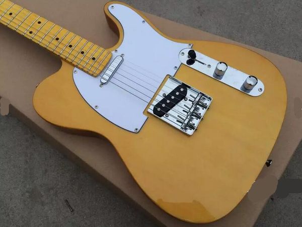 

the new yellow electric guitar tl, maple neck and round jack are of high quality