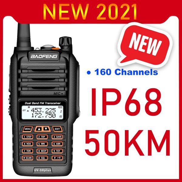 

walkie talkie 2021 long range 50km baofeng uv 9r plus 160ch two way radio vhf uhf station uv9r cb ham hf transceiver