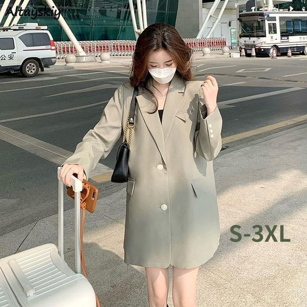 

women's suits & blazers women design oversize s-3xl pure color spring elegant temperament feminine all-match fashion high street casual, White;black
