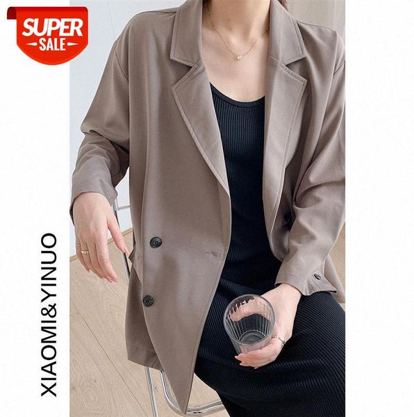 

[ou fan] 7528 women's suit jacket korean casual small loose #hu8v, Black;gray