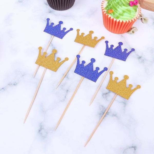 

pcs cake ers crown shape design picks fruit birthday party baby shower dessert er decorations (blue other festive & supplies