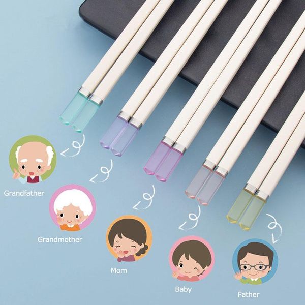 

chopsticks family set candy amber alloy non-slip high temperature resistant japanese anti-mold cute 243mm