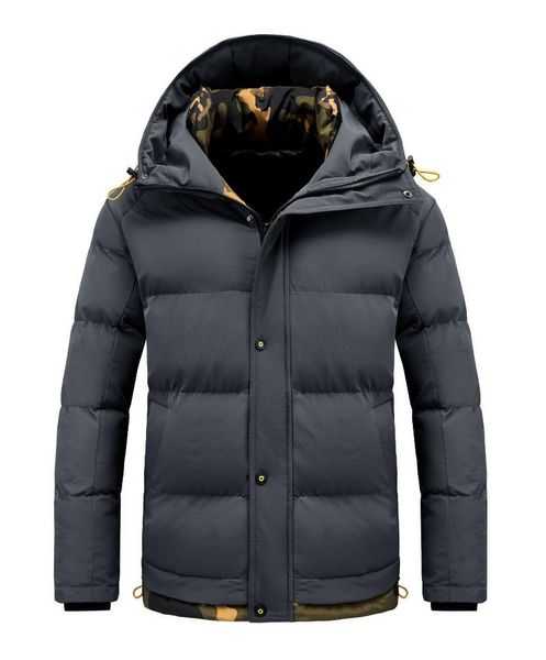 

men's jackets cotton padded coat youth leisure sports hooded thickened large warm jacket, Black;brown