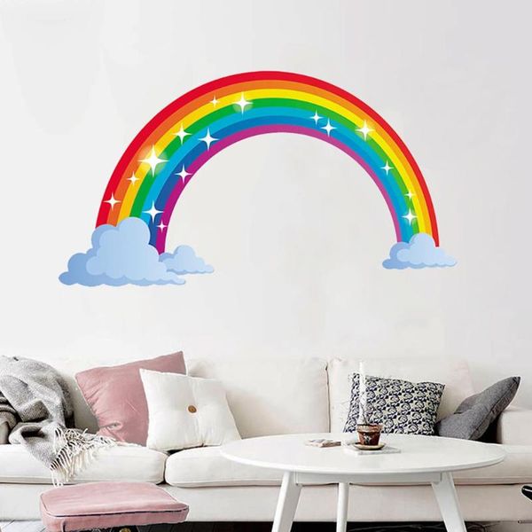 

wall stickers cartoon rainbow cloud sticker creative kids room bedroom decoration mural art decals home decor wallpaper nursery