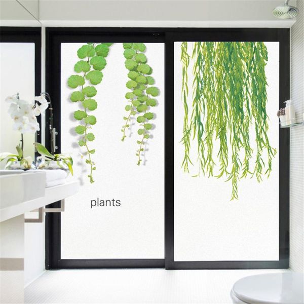 

window stickers film privacy green plants glass sticker uv blocking heat control coverings tint for homedecor