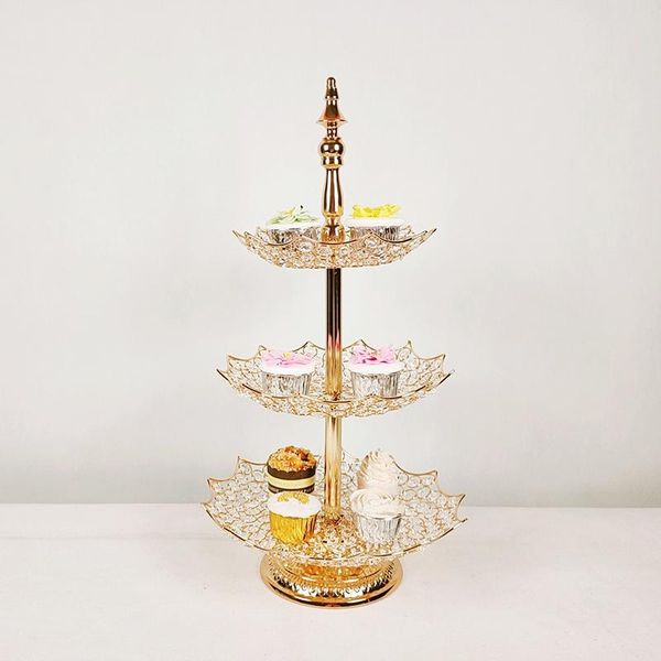 

1pcs 3 tiers cupcake stand gold wedding tray mirror other bakeware