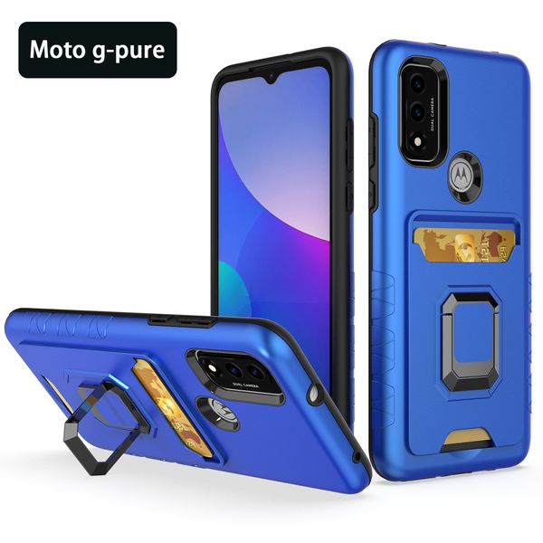 Custodie per cellulari con cavalletto per iPhone 13 ip13 XR A13 A03S Boost Celero 5G Moto G Pure S22 A21 A51 A71 5G A01 A11 LG ARISTO6 K51 Staffa di aspirazione magnetica per auto Carta di credito