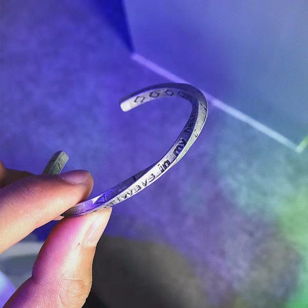 

bangle titanium steel mobius bracelet jewelry retro street wild personality couple open women and men, Black