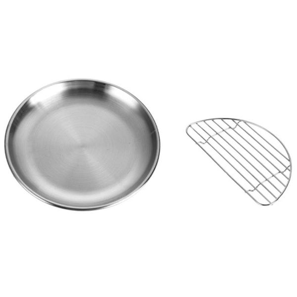 

fried chicken plate pork chop stainless steel round cafe salad dim sum cake rack dishes & plates