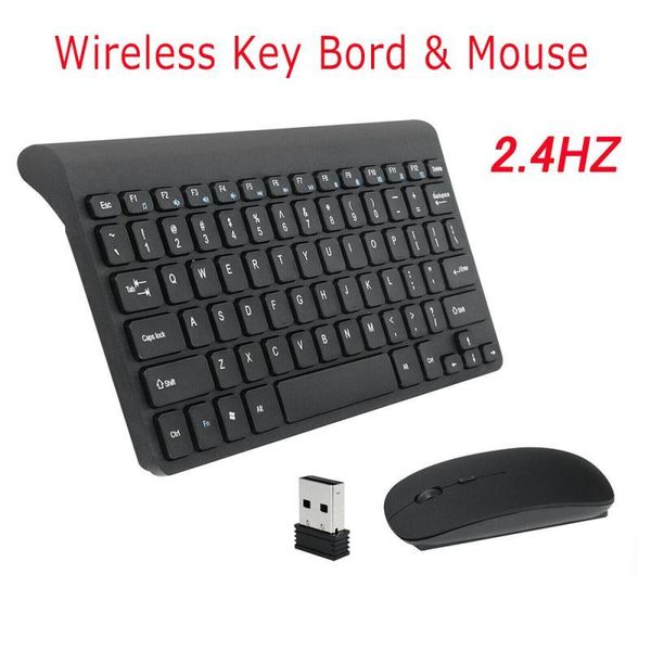 

keyboard mouse combos mini slim set wireless for computer battery powered protable cordless laptablet pc