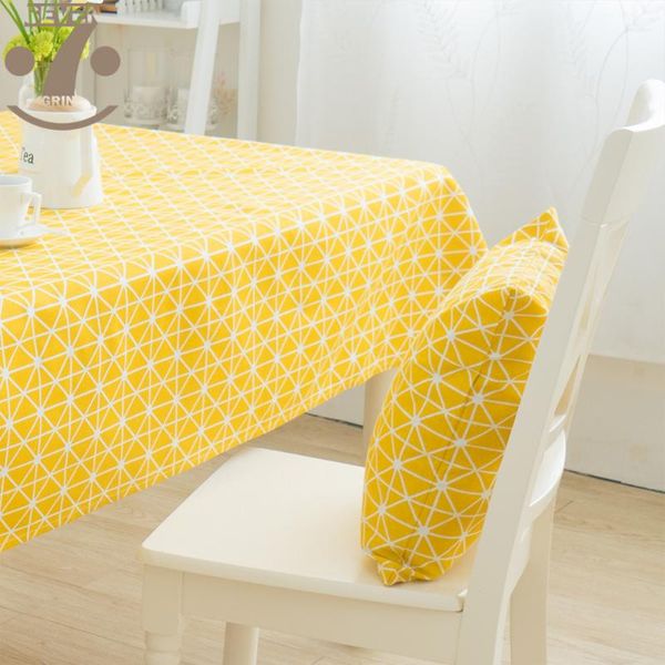 

pillow case home decorative cute yellow plaid printing cotton linen 45x45cm square