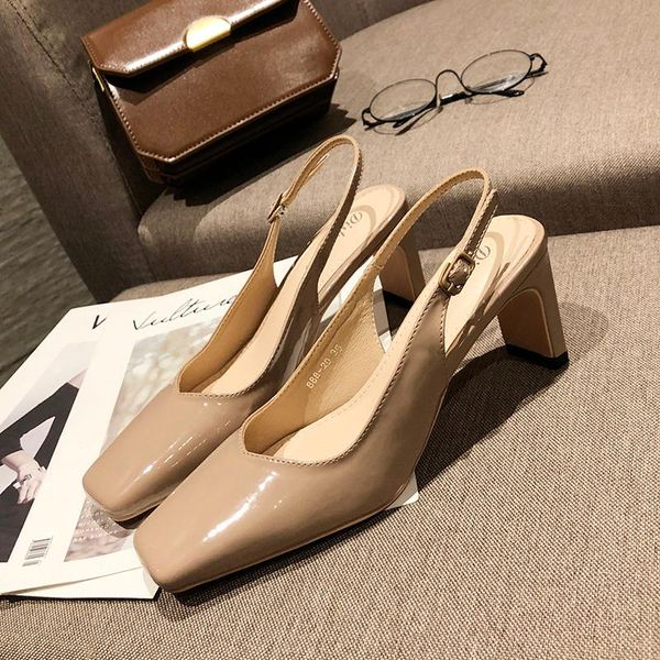 

dress shoes high heels 2021 wild thick heel temperament ladies sandals summer net red women's european and american style pumps, Black
