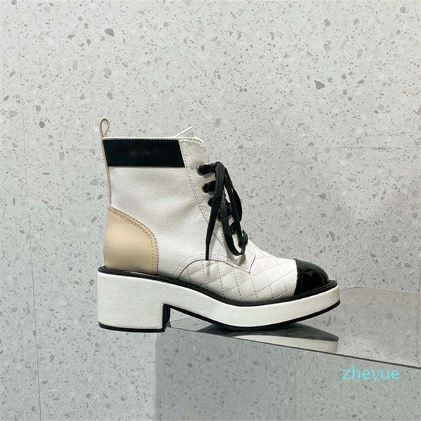 

fashion-autumn winter luxury boots women designer lace up boot leather, Black
