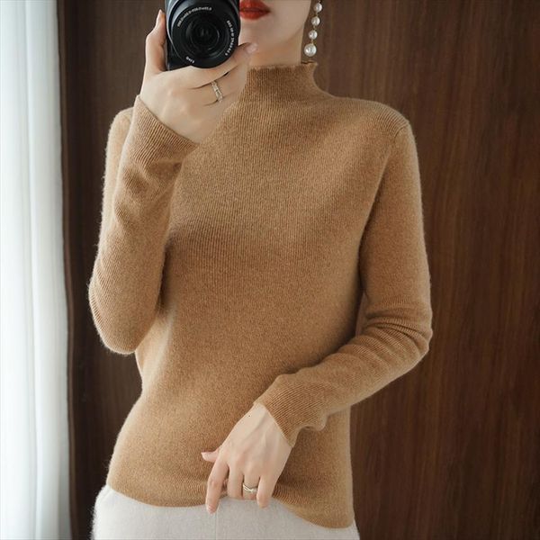 

half turtleneck cashmere women sweater winter jumpers knit female long sleeve thick loose pullover, White;black