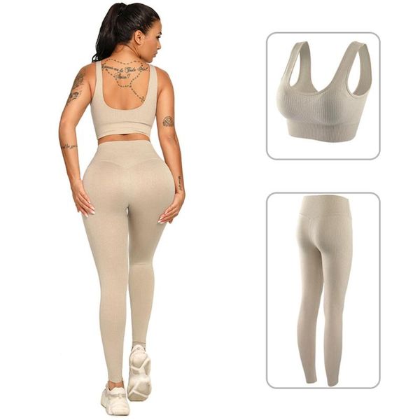 

yoga outfit women seamless suit workout athletic tracksuit set 2pcs outfits gym high waist leggings stretch sports bra for fitness run