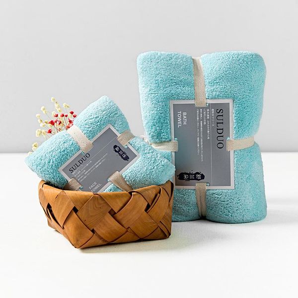 

towel 1set manufacturers direct absorbent bath set warp knitted polyester brocade coral velvet el