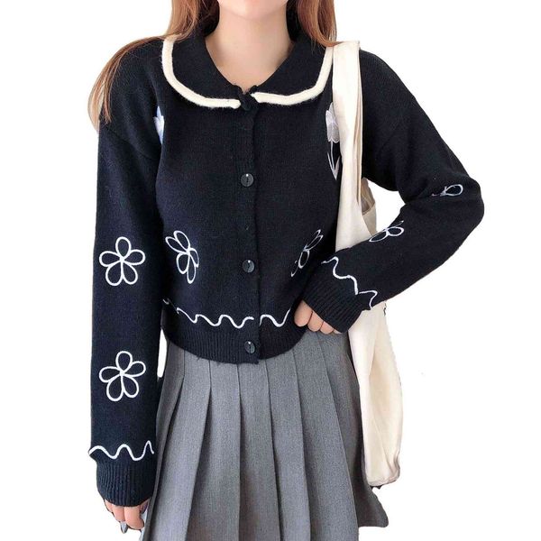 

knits sweater jacket women loose autumn / winter versatile long sleeve short knitted cardiga, White